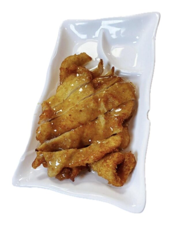 POLLO CRUJIENTE CON SALSA DE LIMÓN
